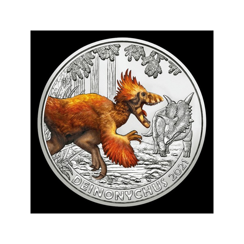 3 Euros Autriche 2021, UNC, Le Deinonychus