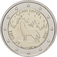 2 Euros Estonie 2021, UNC, Le loup