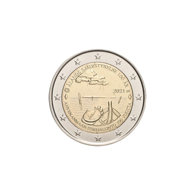 2 Euros Finlande 2021, UNC, 100 ans des Iles Aland