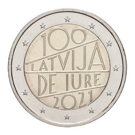 2 Euros Lettonie 2021, UNC, 100 Ans de la république de Lettonie