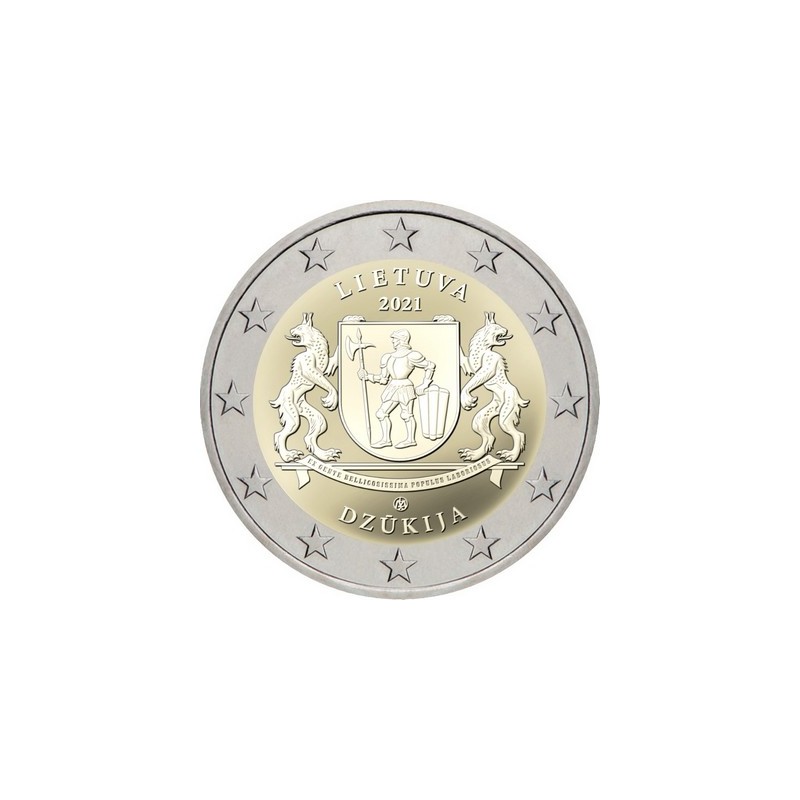 2 Euros Lituanie 2021, UNC, région historique de Dzūkija