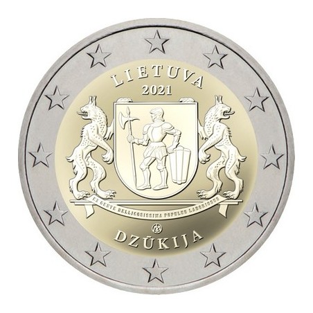 2 Euros Lituanie 2021, UNC, région historique de Dzūkija