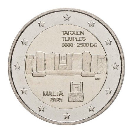 2 Euros Malte 2021, UNC, Temples de Tarxien