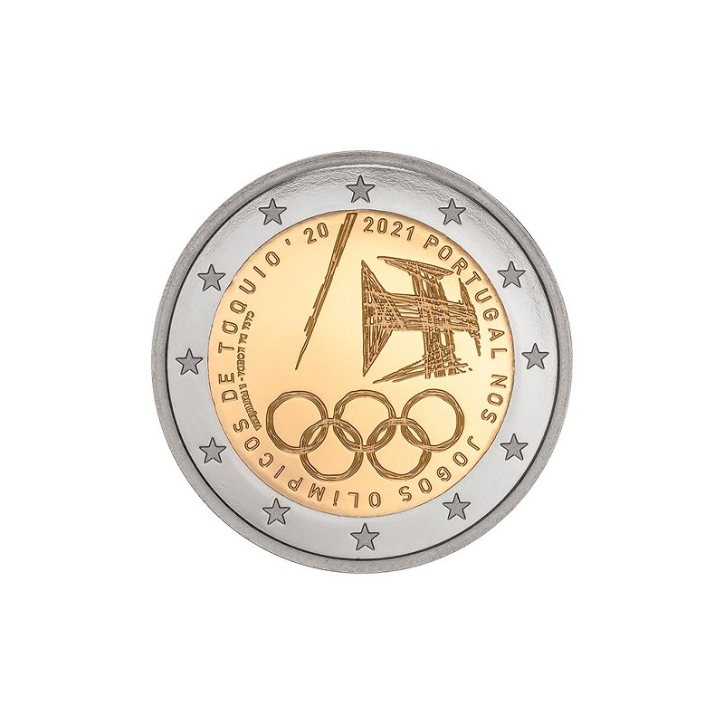 2 Euros Portugal 2021, UNC, JO de Tokyo 2020