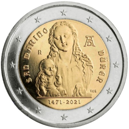 2 Euros Saint-Marin 2021, Coffret BU, 550 ans de la naissance d'Albrecht Durer