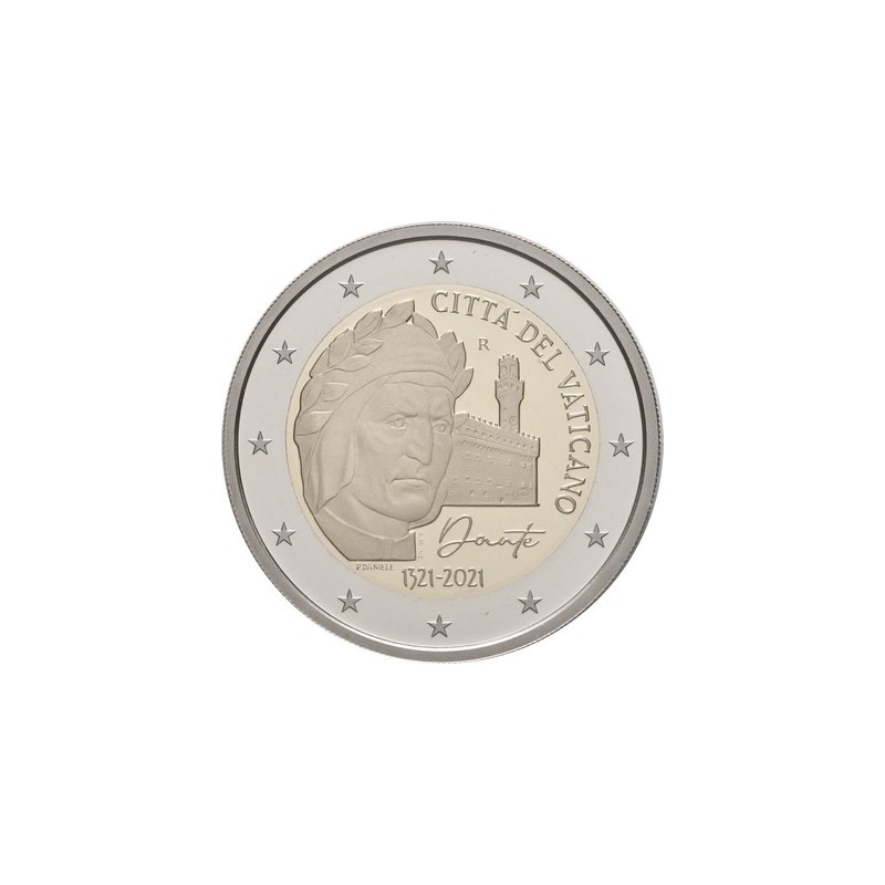 2 Euros Vatican 2021, Coffret BU, 700 ans de la mort de Dante Alighieri