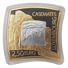 2,50 Euros Luxembourg 2021, Argent et or nordique, Coffret BE, Casemates