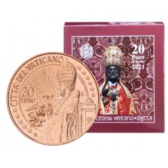 20 Euros cuivre Vatican 2021, UNC en coffret, Statue de Saint-Pierre