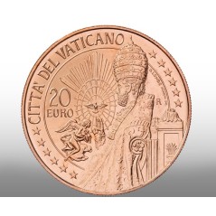 20 Euros cuivre Vatican 2021, UNC en coffret, Statue de Saint-Pierre