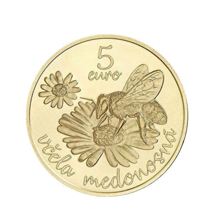 5 Euros Slovaquie 2021, UNC, Abeille à miel