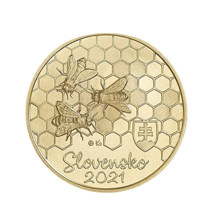 5 Euros Slovaquie 2021, UNC, Abeille à miel