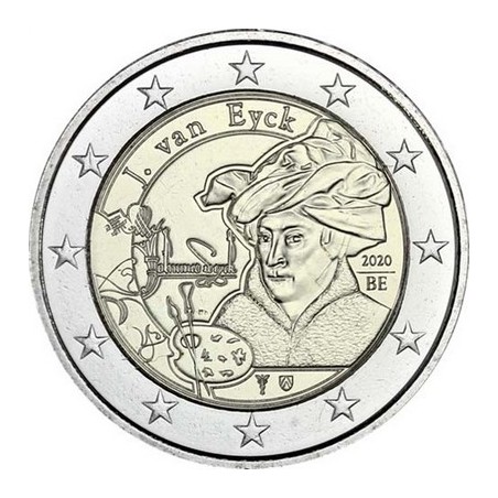 2 Euros Belgique 2020, BU coincard version flamande, Année Jan van Eyck