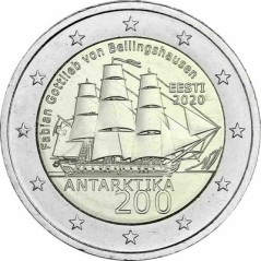 2 Euros Estonie 2020, UNC, 200 ans découverte de l'Antarctique