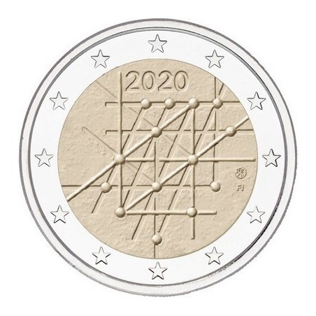 2 Euros Finlande 2020, UNC, 100 ans de l'Université de Turku