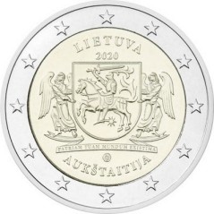 2 Euros Lituanie 2020, UNC, région historique de Aukstaitija