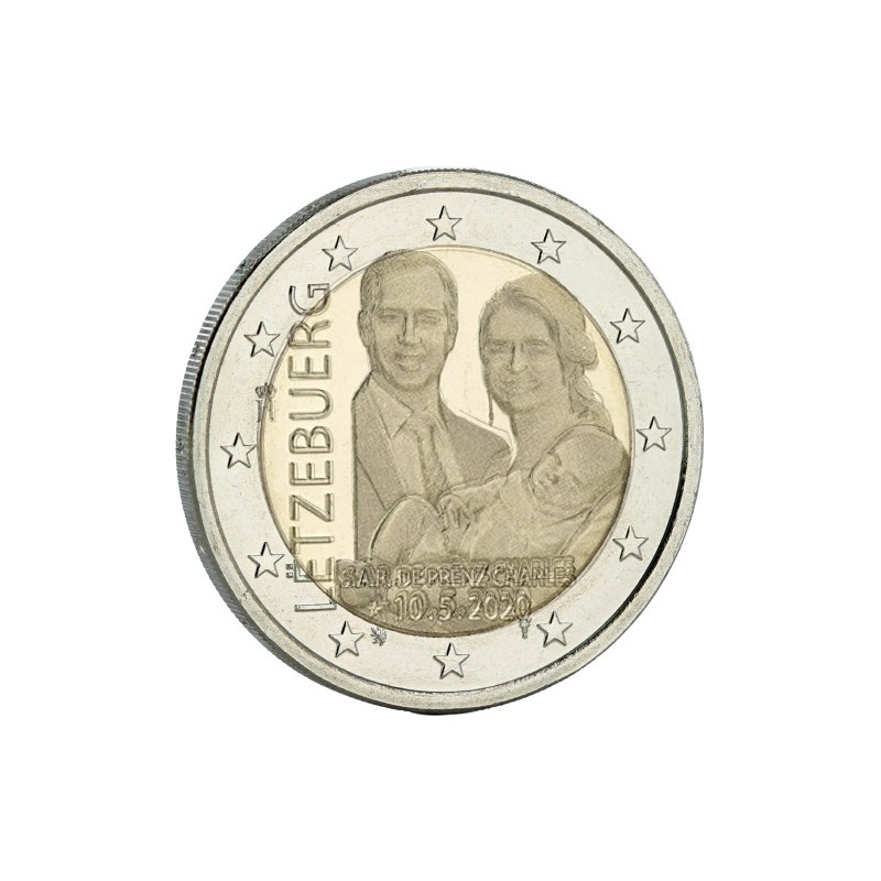 2 Euros Luxembourg 2020, UNC, Naissance du Prince Charles - Version Hologramme