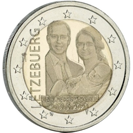 2 Euros Luxembourg 2020, UNC, Naissance du Prince Charles - Version Hologramme