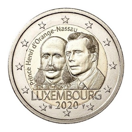 2 Euros Luxembourg 2020, UNC, 200 ans Prince Henri d'Orange - Pont Sint Servaas