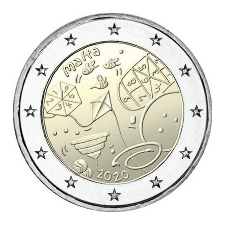 2 Euros Malte 2020, UNC, Jeux Games Children in Solidarity