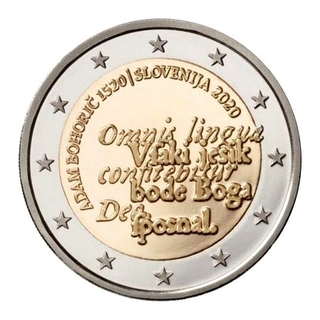 2 Euros Slovénie 2020, UNC, 500 ans Adam Bohoric