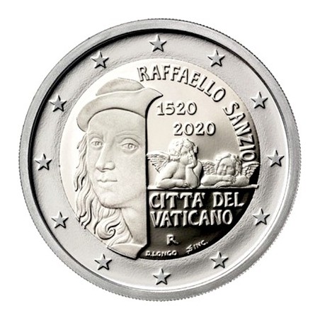 2 Euros Vatican 2020, BU sous blister, 500 ans de la mort de Raphaël