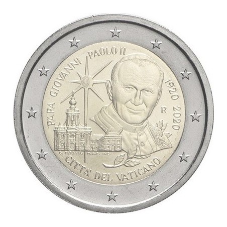 2 Euros Vatican 2020, BU sous blister, 100 ans de la naissance de Jean Paul II