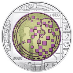 Pièce de 25 Euros Autriche 2020, BU argent et niobium, BIG DATA Surveillance informatique