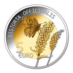 5 Euros Luxembourg 2020, Argent et or nordique, Coffret BE, Renouée bistorde