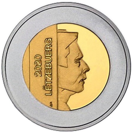 5 Euros Luxembourg 2020, Argent et or nordique, Coffret BE, Renouée bistorde