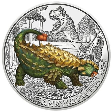 3 Euros Autriche 2020, UNC, L'Ankylosaurus Magniventris