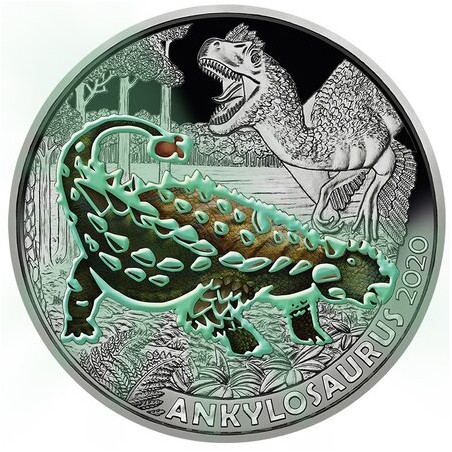 3 Euros Autriche 2020, UNC, L'Ankylosaurus Magniventris