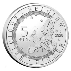 Pièce de 5 Euros Belgique 2020, BU coincard, JO de Tokyo, Version colorisée