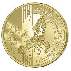 Pièce de 2,50 Euros Belgique 2020, BU coincard version française, 75 ans Paix et Liberté