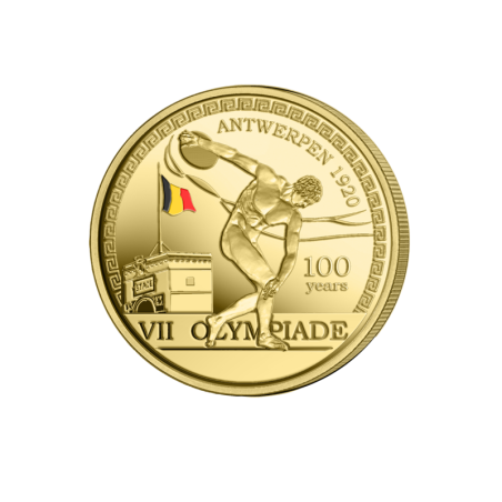 Pièce de 2,50 Euros Belgique 2020, BU coincard version colorisée, 100 ans JO Anvers