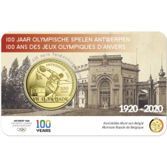 Pièce de 2,50 Euros Belgique 2020, BU coincard version relief, 100 ans JO Anvers