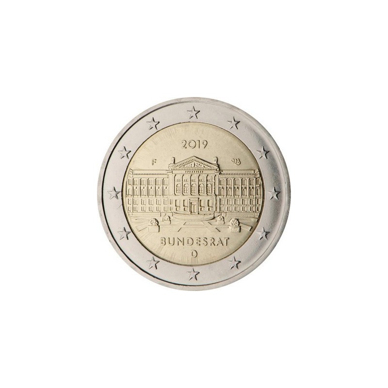 2 Euros Allemagne 2019, UNC, Bundesrat Conseil fédéral allemand, Atelier A