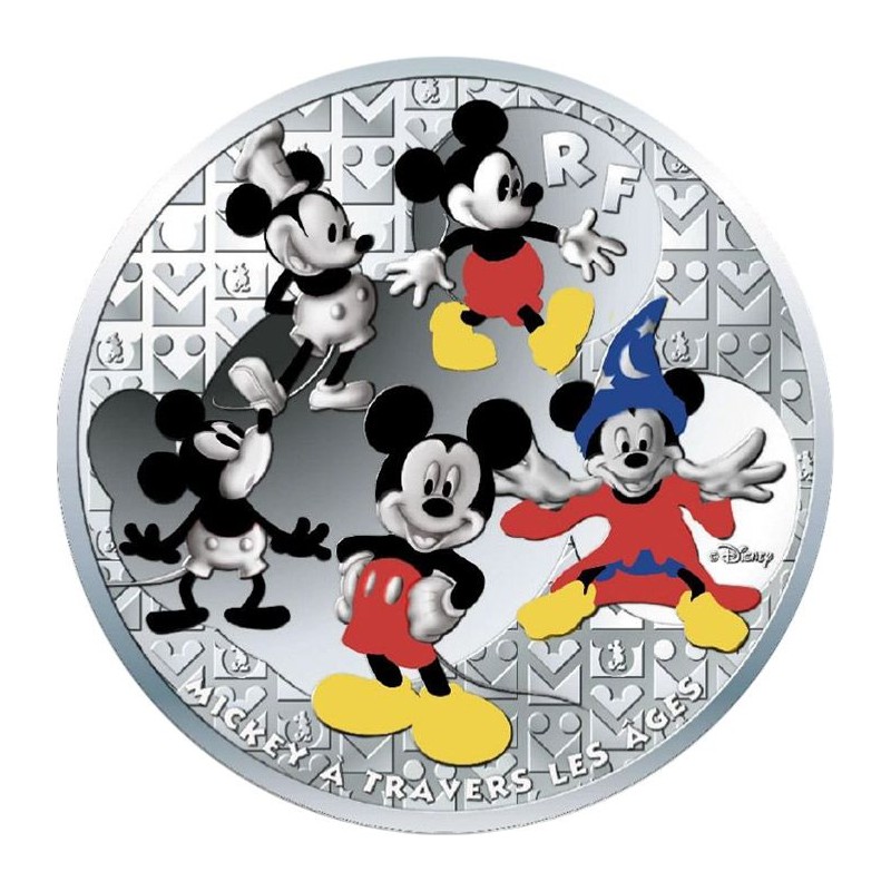 50 euros France 2016, Coffret BE argent, Mickey à travers les âges