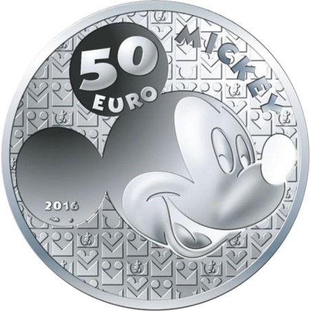 50 euros France 2016, Coffret BE argent, Mickey à travers les âges