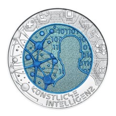 Pièce de 25 Euros Autriche 2019, BU argent et niobium, Intelligence artificielle