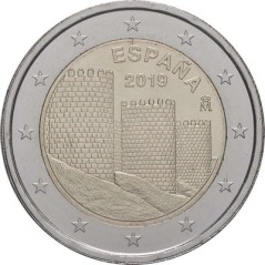 2 Euros Espagne 2019, UNC, Les remparts d’Avila