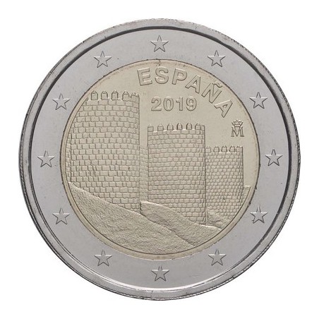 2 Euros Espagne 2019, UNC, Les remparts d’Avila