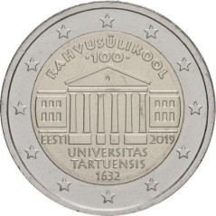 2 Euros Estonie 2019, UNC, 100 ans Université de Tartu