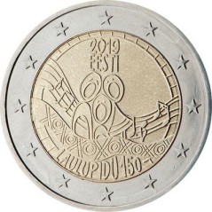 2 Euros Estonie 2019, UNC, 150 ans du premier festival de chanson Estonienne