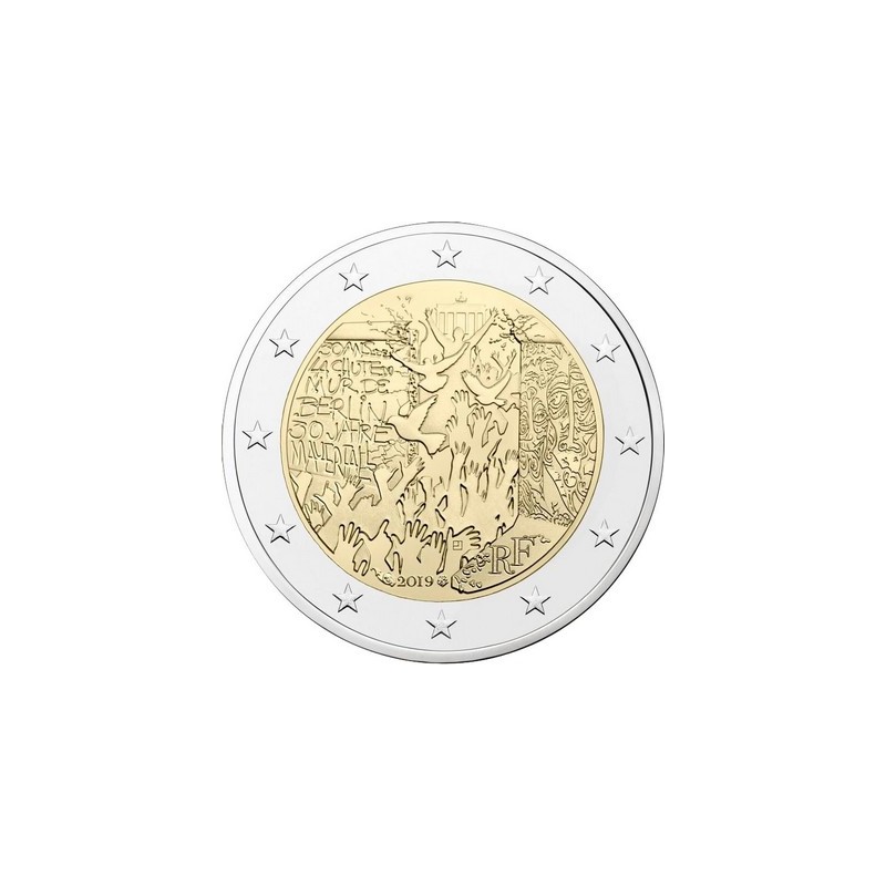 2 Euros France 2019, UNC, Monnaie de Paris - 30 ans Chute du mur de Berlin