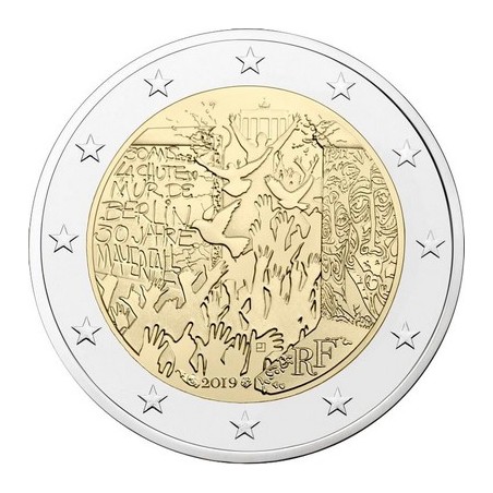 2 Euros France 2019, UNC, Monnaie de Paris - 30 ans Chute du mur de Berlin