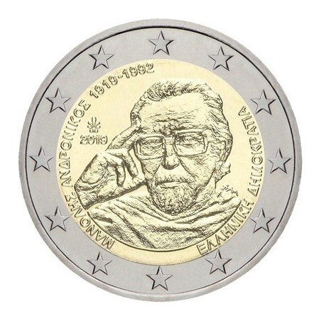 2 Euros Grèce 2019, UNC, 100 ans de Manolis Andronikos