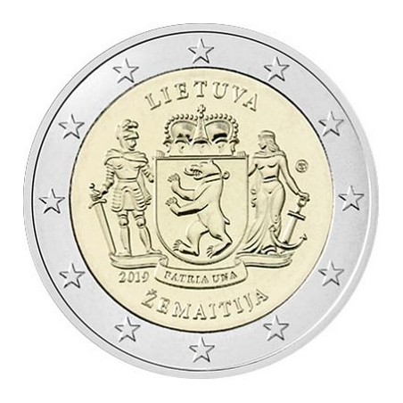 2 Euros Lituanie 2019, UNC, région historique de Zemaitija