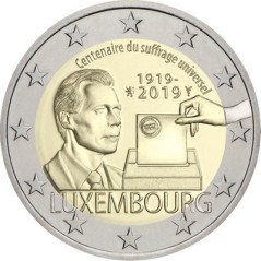 2 Euros Luxembourg 2019, UNC, 100 ans du suffrage universel