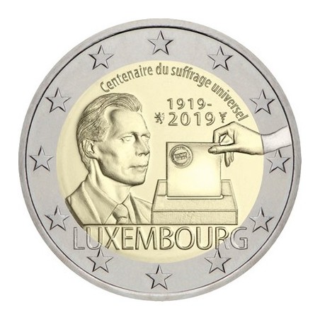 2 Euros Luxembourg 2019, UNC, 100 ans du suffrage universel