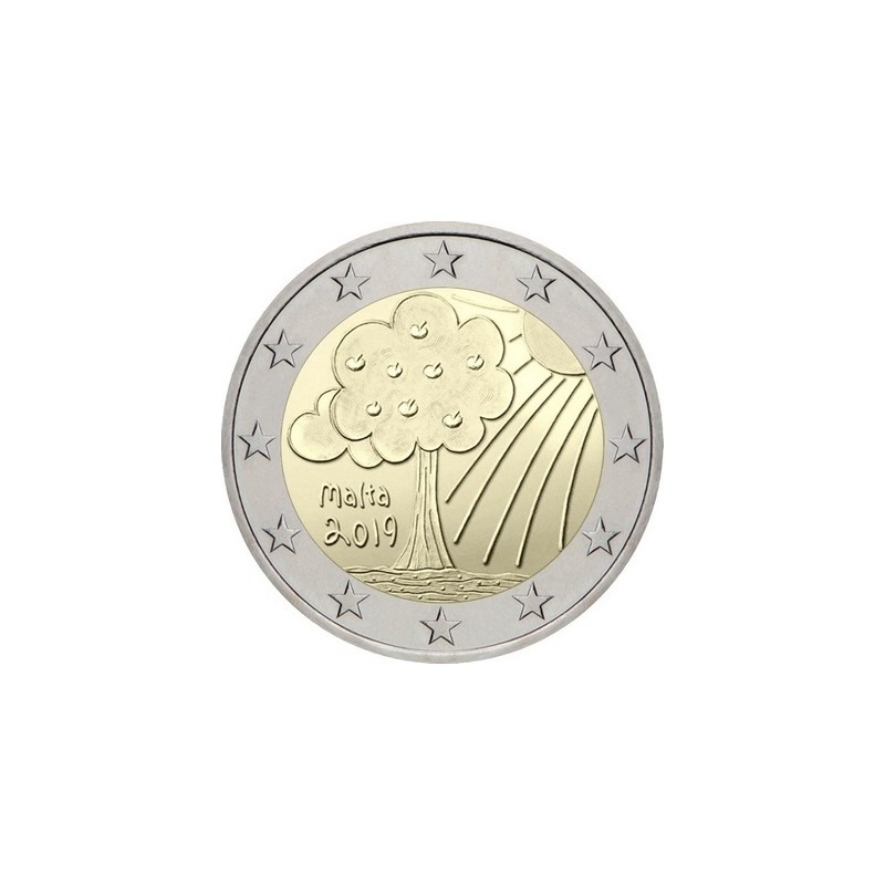 2 Euros Malte 2019, UNC, Nature et environnement Children in Solidarity